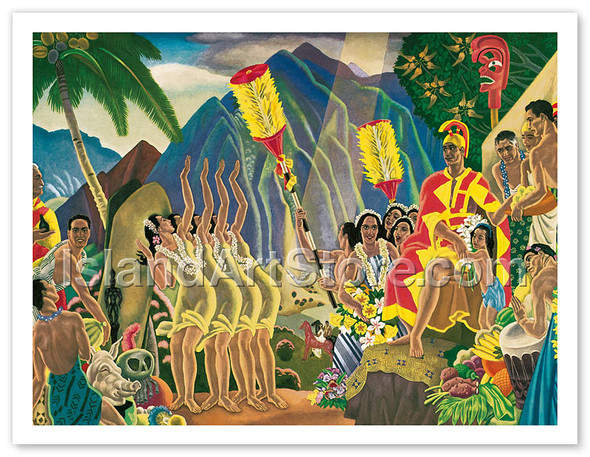 Pomp and Circumstance, Hawaiian Traditional Ceremony - Poster by Eugene Savage