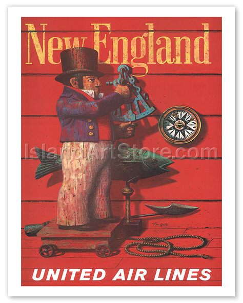 United Air Lines: New England - Poster by Stan Galli