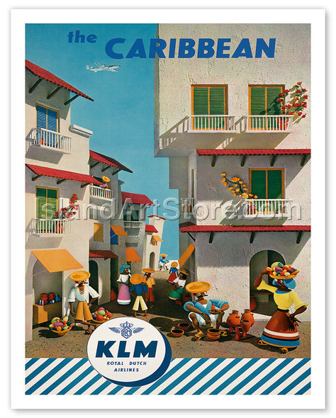 KLM Royal Dutch Airlines: The Caribbean - Poster by Johannes Frederik van der Leeuw