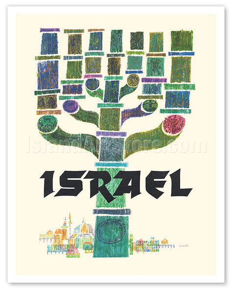 Israel - Menorah - c. 1960 - Poster by David Klein
