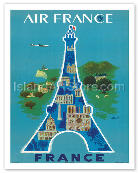 Aviation, Eiffel Tower - Poster by Bernard Villemot