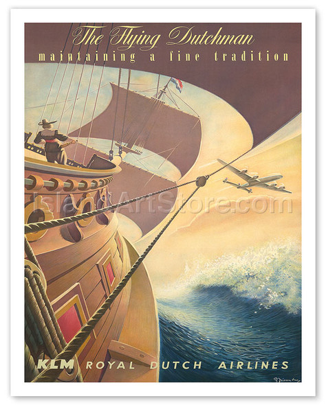 KLM Royal Dutch Airlines: The Flying Dutchman - Poster by Leendert Spierenburg