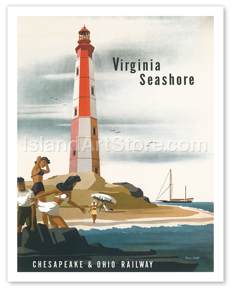 Chesapeake & Ohio Railroad: Virginia Seashore - Poster by Bern Hill