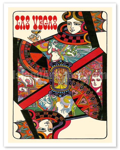 Las Vegas, Nevada - Queen Playing Card - c. 1960's - Poster by David Klein