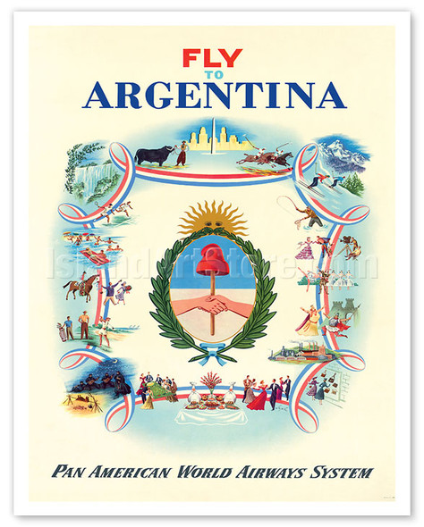 Fly to Argentina - Pan American World Airways System - c. 1951 - Poster by Constantin Alajálov