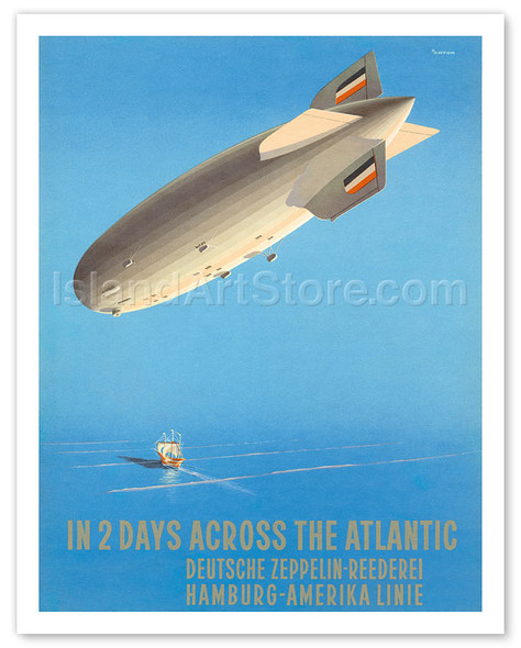 Deutsche Zeppelin Reederei - German Airship - Poster by Ottomar Anton