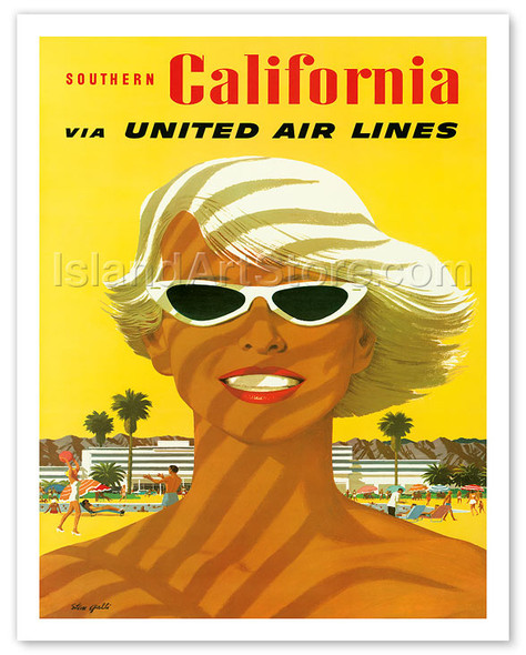 Southern California via United Airlines - Poster by Stan Galli