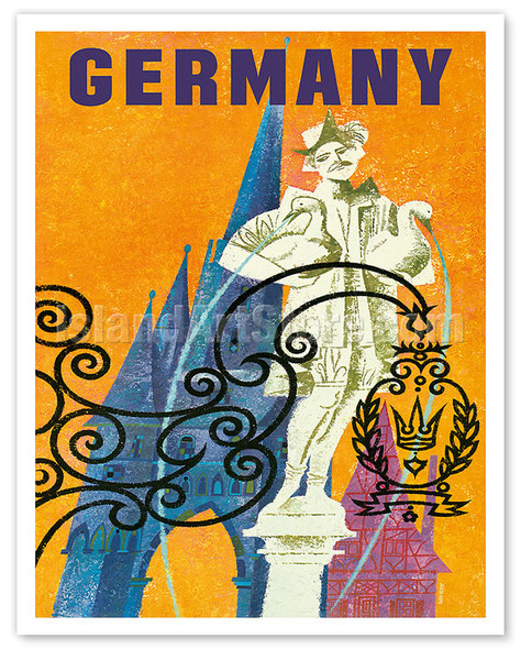 Germany - Goose-Man - Fountain Nuremberg - c. 1960's - Poster by David Klein