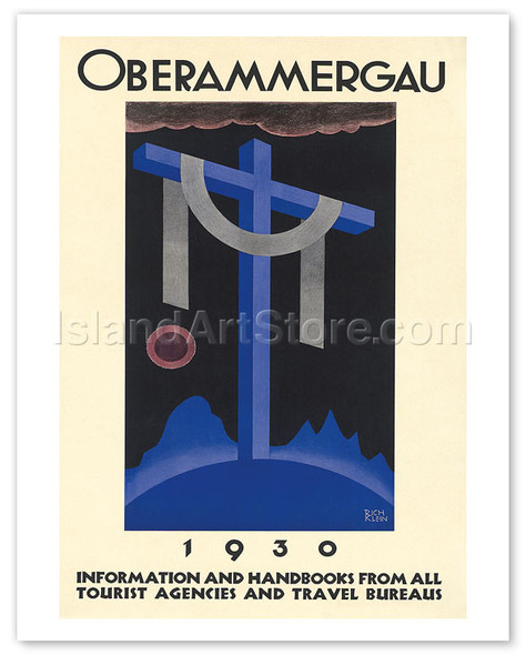 Oberammergau - Blue Cross - Poster by Richard Klein