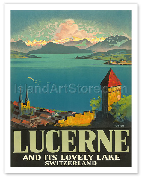Lucerne Lovely Lake - Switzerland - Poster by Otto Landolt