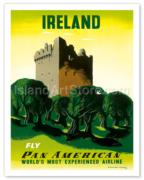 Pan Am Ireland Castle - Poster by Edward McKnight Kauffer