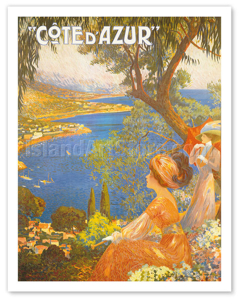 Côte d'Azur France - French Riviera - c.1947 - Poster by David Dellepiane