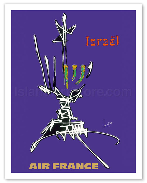 Israel - Abstract Art - Menorah Candle Holder - Poster by Georges Mathieu