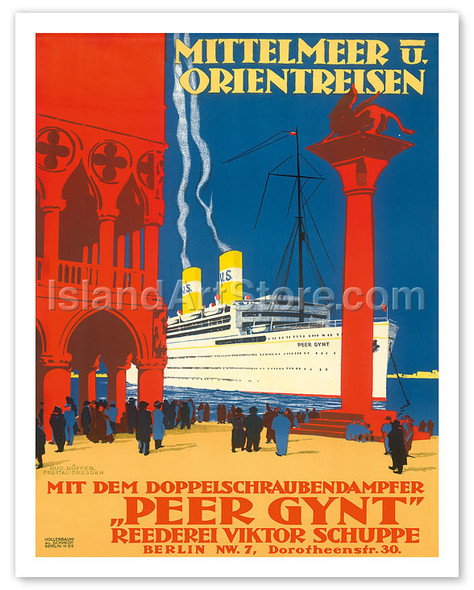 Peer Gynt - Steamship at Venice Port - Poster by Rudolf Ruffer
