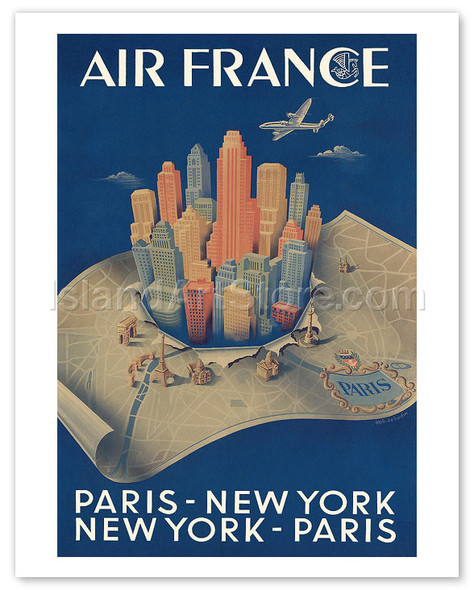 Aviation - Paris New York - New York Paris - Poster by Alphonse Dehedin