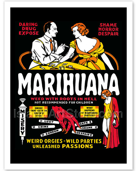 Marihuana - Weed with Roots in Hell - Poster by Dwain Esper