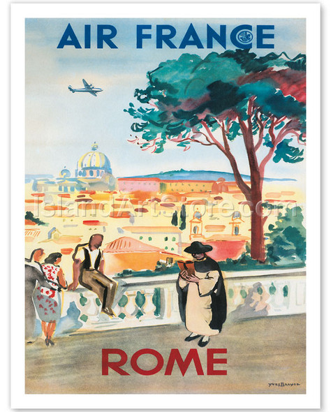 Rome - Aviation - St. Peters Basilica - Vatican - Poster by Yves Brayer