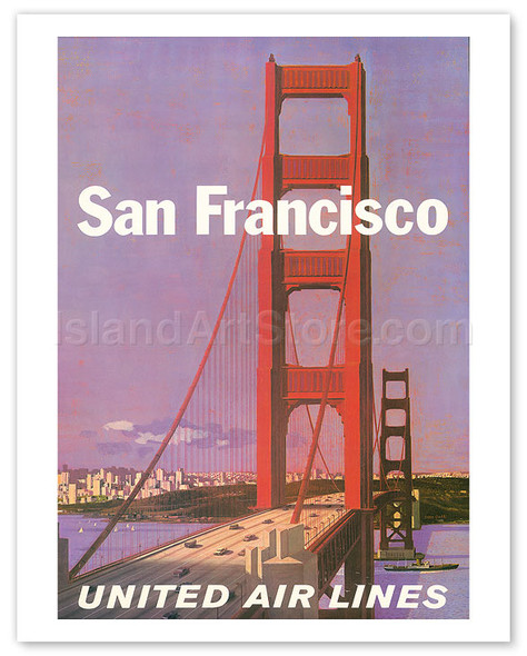 San Francisco - Golden Gate Bridge - United Air Lines - Poster by Stan Galli