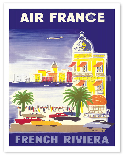 Aviation - French Riviera - Côte d'Azur, Le Negresco Hotel - Poster by Bernard Villemot