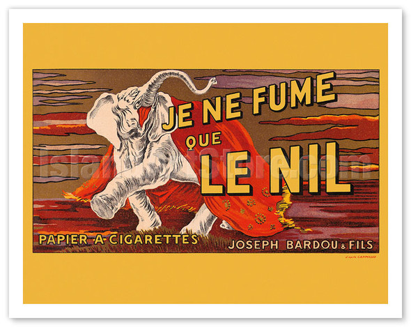I Only Smoke Le Nil - Cigarette Papers - Joseph Bardou and Sons - Poster by Leonetto Cappiello