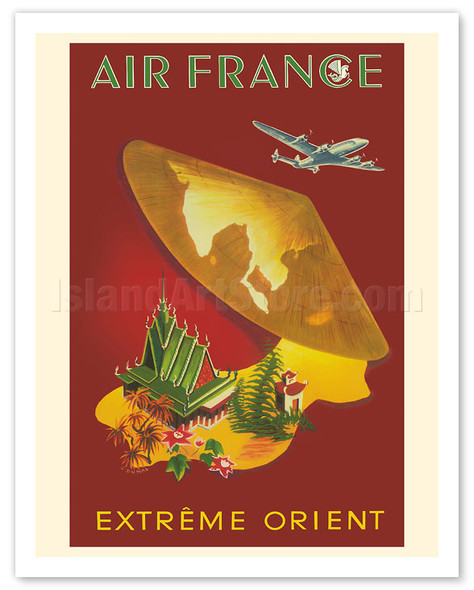 Far East (Extrême Orient) - Traditional Asian House - c.1950 - Poster by Georges Dumas