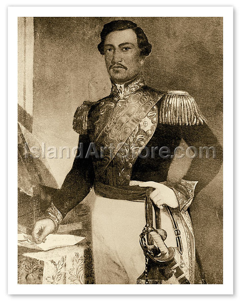 Kamehameha III, Hawaiian King - Vintage Hawaiian King Portrait (1813-1854)