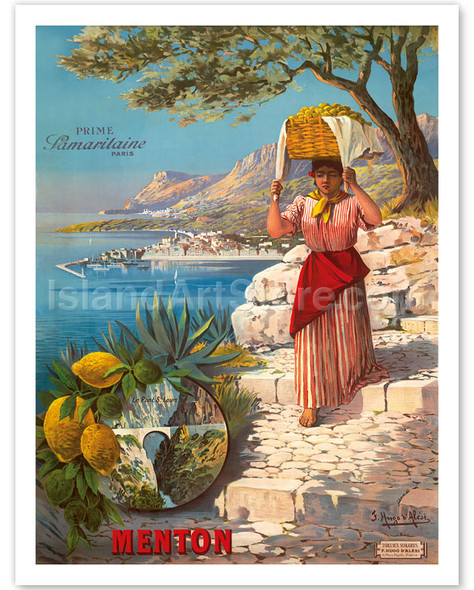 Menton, The Pearl of France - Le Pont St. Louis - Prime Samaritaine Paris - Poster by F. Hugo D’Alesi