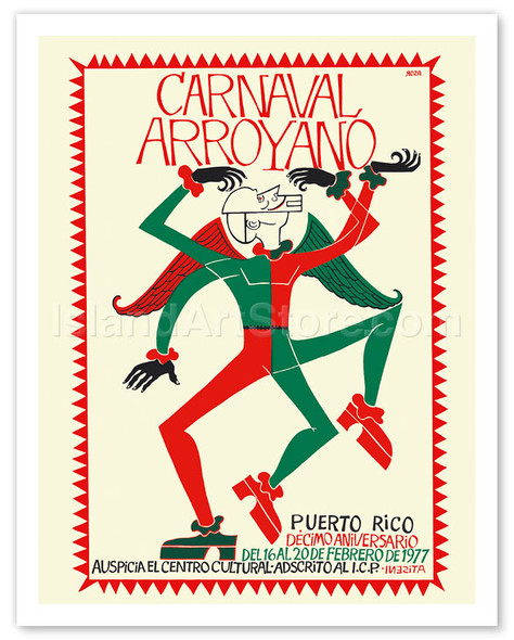 Carnaval Arroyano - Puerto Rico - Décimo Aniversario (10th Anniversary) - 1977 - Poster by José Rosa