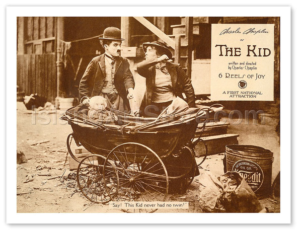 Charlie Chaplin in The Kid - Vintage Movie Picture Lobby Card