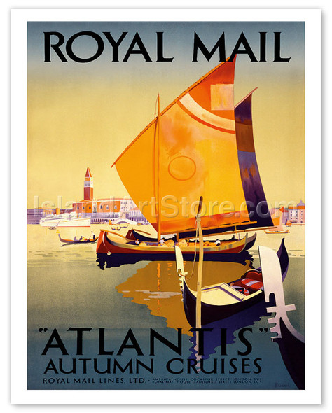 Atlantis Autumn Cruises - Royal Mail Lines Ltd. - Poster by Percy Padden