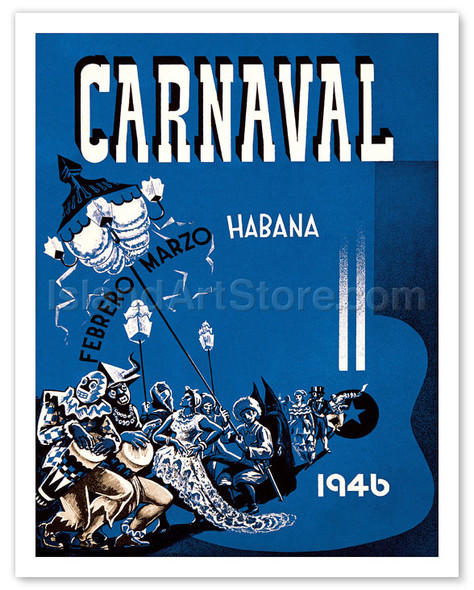 Carnaval de La Habana 1946 Carnival - Havana, Cuba - February March (Febrero Marzo) - Poster by Enrique Caravia Montenegro