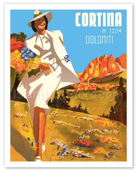 Cortina, Italy - Cortina d'Ampezzo - Elevation 1224 Meters - Dolomiti (Dolomite Mountains) - Poster by Michele Ortino