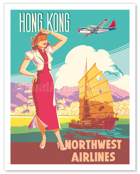 Prints & Posters - Airline Posters - Northwest Orient - Pacifica
