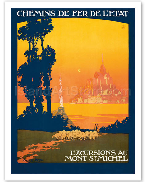 Excursions Au Mont St. Michel - Normandy, France - Poster by Léon Constant-Duval