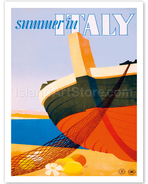 Summer in Italy - Bow of a Italian Fishing boat - Poster by Alfredo Lalia