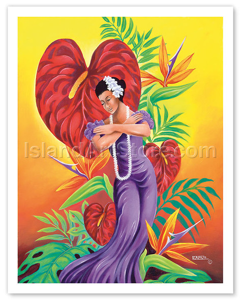 To You, Sweetheart, Hawaiian Hula Dancer - Poster by Warren Rapozo