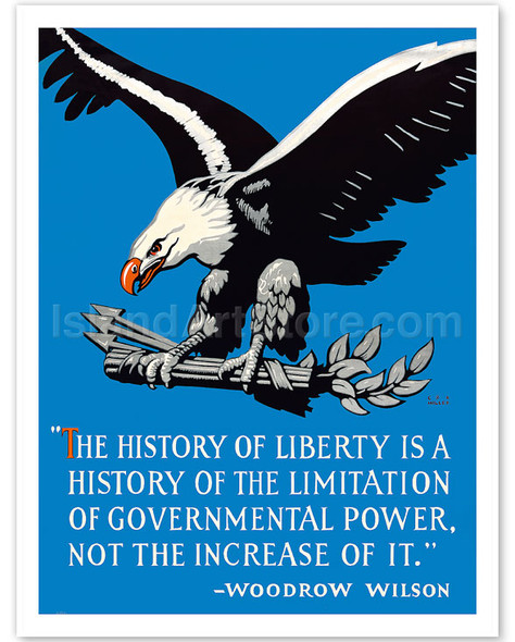 Bald Eagle - The History of Liberty - Woodrow Wilson - Poster by Charles R. Miller