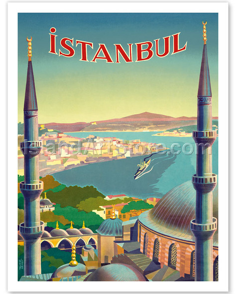 Istanbul, Turkey - Through the Minarets of a Mosque - Poster by Tarik Uzmen