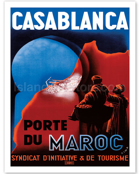 Casablanca, Morocco - Port du Maroc (Port of Morocco) - Poster by Jean de la Mézière (Xima)