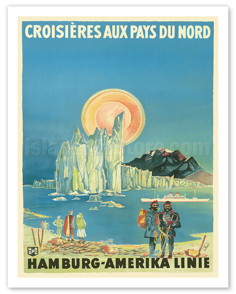 Cruises to Northern Countries - North Pole and the Arctic - Hamburg-American Line HAPAG - Poster by Albert Füss