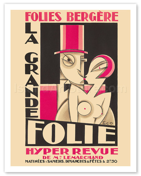 Folies Bergère - La Grande Folie - Hyper Revue de (of) Mr. Lemarchand - Poster by Maurice (Pico) Picaud