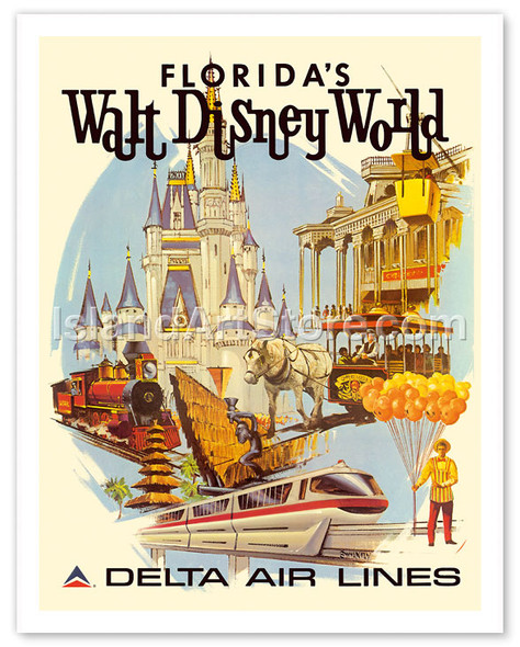 Florida's Walt Disney World - First Year of Operation - Delta Air Lines - Poster by Daniel C. Sweeney