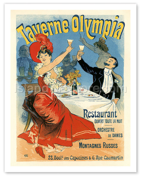 Taverne Olympia Restaurant - Art Nouveau - La Belle Époque - Poster by Jules Chéret