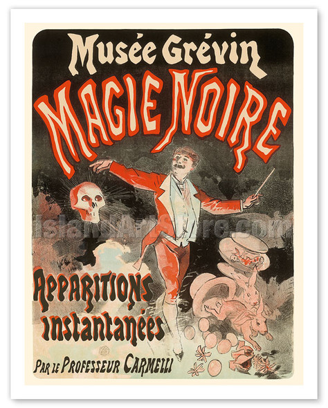 Black Magic (Magie Noire) - by Professor Carmelli - Instantaneous Apparitions - Poster by Jules Chéret