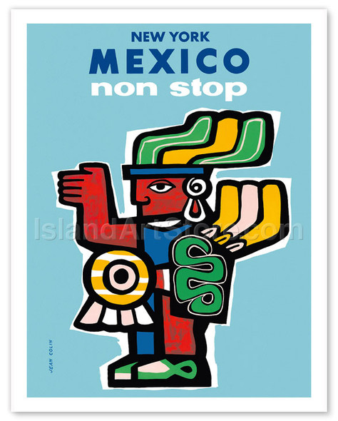 New York Mexico Non Stop - Aztec Art - Poster by Jean Colin