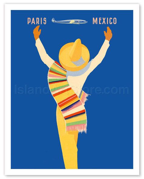 Paris - Mexico - Native Mexican in Sombrero and Poncho - Poster by Edmond Maurus