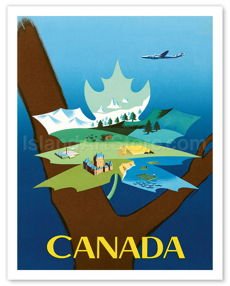 Canada - Maple Leaf Landscape - Poster by Jean Marie Nabrin