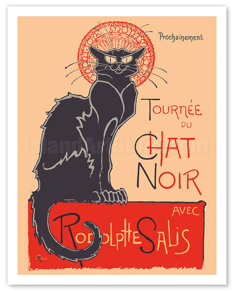 The Black Cat Cabaret Tour (Tournée du Chat Noir) - with Rodolphe Salis - c. 1890's - Poster by Théophile Alexandre Steinlen
