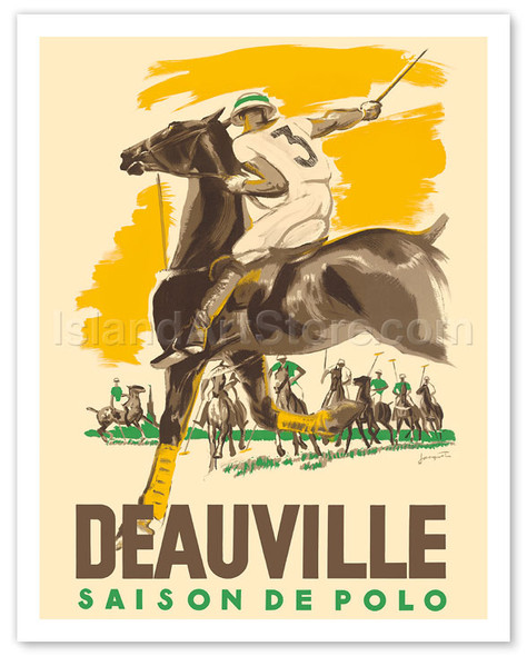 Deauville Saison De Polo (Polo Season) - Normandy, France - Poster by Michel Jacquot