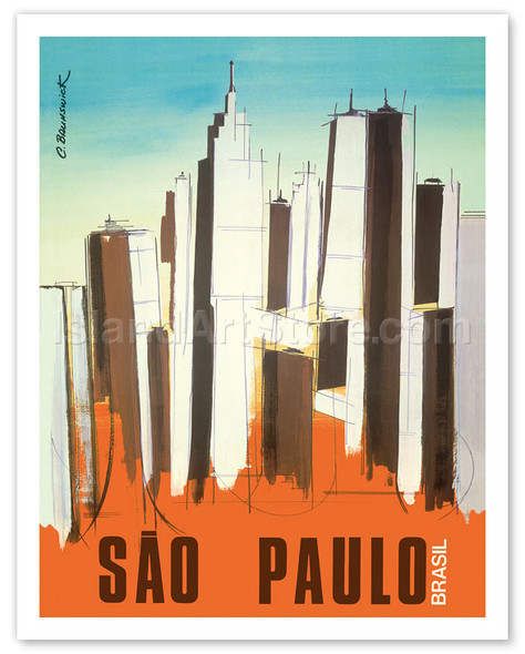 São Paulo - Brasil (Brazil) - Skyline - Poster by Claude Brunswick